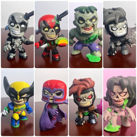 Funko Mystery Bobble Head Zombie Mystery Minis Lot of 8 Marvel Deadpool Toys - Picture 1 of 15